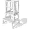 thumbnail image 5 of Kids Kitchen Step Stool, Toddler Montessori Learning Standing Tower, Ideal Toddler Kitchen Stool Helper for Bathroom Sink or Counter - 2025 Design with 3 Exclusive Upgrades - White, 5 of 8