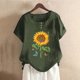 thumbnail image 2 of Camisas de Manga Corta para las Mujeres, Blusa de Botón de Impresión Casual con Cuello Redondo Hecha de Tela Suave Transpirable para Verano Primavera, Blusas de Manga Corta para las Mujeres, 2 of 4