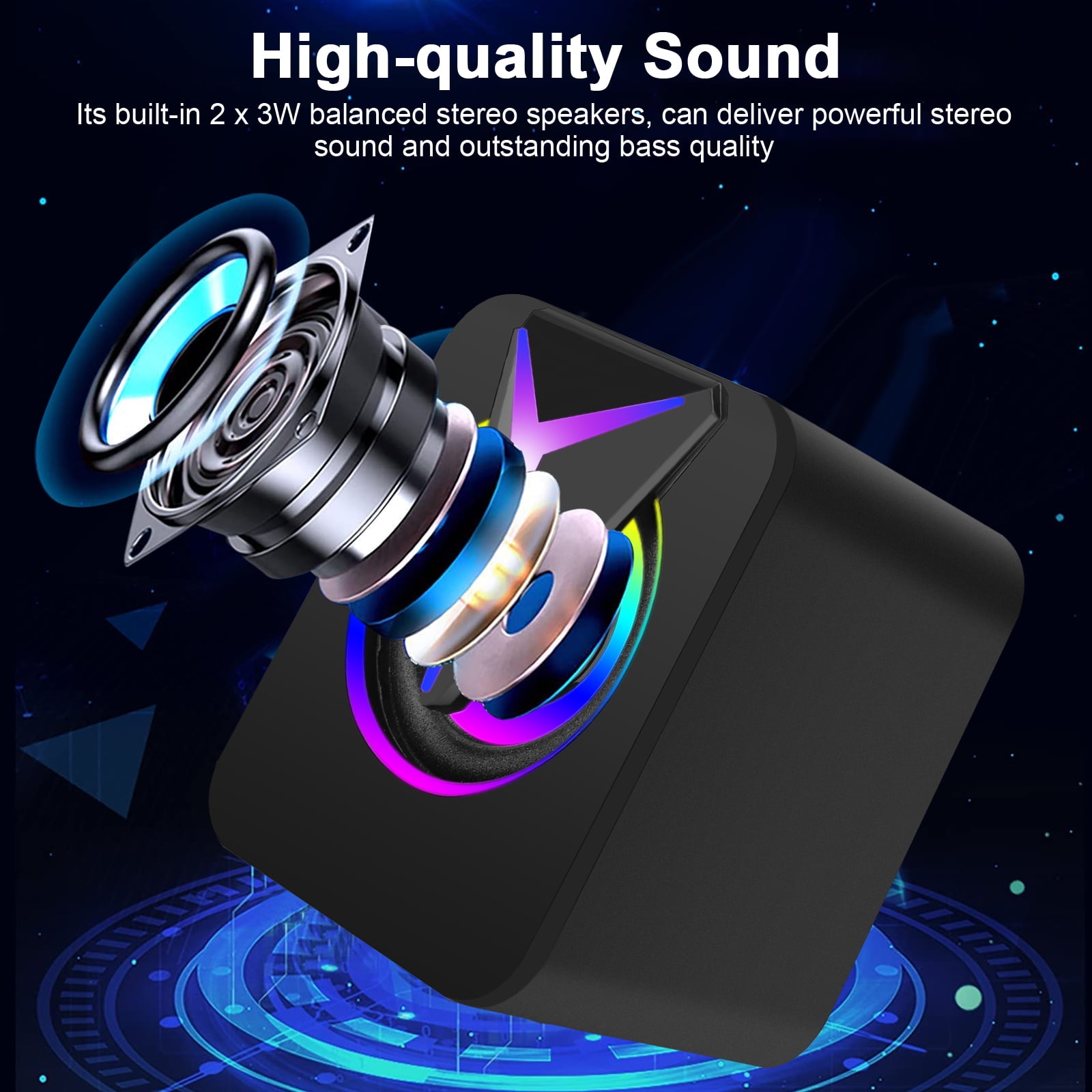 特別価格Computer Game Speakers with RGB Light Powerful Bass Stereo Sound USB  3.5mm DGLLAqWHeV, テレビ、オーディオ、カメラ - aslanmoden.at