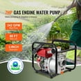 thumbnail image 2 of Gasoline Trash Pump 7HP 242 GPM, 3 Inch Water Transfer Pump, 98ft Lift, 26ft Suction, with 25ft Hose for Irrigation, Pool, Drainage, 2 of 7