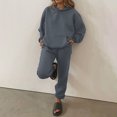 thumbnail image 3 of Pantalones Mujer Trajes de 2 piezas Traje de vacaciones con bolsillos y hombros caídos Ygjytge Gris T M para Mujer, 3 of 7