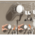 thumbnail image 3 of Ganchos de pared genéricos de plástico ABS, 5 ganchos, blancos, montaje con ventosa sin taladro, ahorran espacio, extraíbles, ganchos minimalistas para toallas de baño.（Transparente）, 3 of 7
