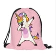 thumbnail image 1 of Unicorn Cute Dabbing Funny Dab Dance Print Mochila con cordón, Sackpack String Bag Cinch Nylon resistente al agua Bolsa de playa para gimnasio Compras Deporte Yoga Adepaton LRWJ383-2, 1 of 1