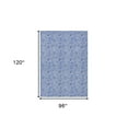 thumbnail image 3 of HomeRoots 580589 8 x 10 ft. Floral Washable Indoor & Outdoor Rectangle Area Rug, Navy Blue & Denim Blue, 3 of 5