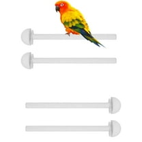 8-Inch White ot of 4 Bird Parrot Cage Universal Heavy Duty Plastic Stand Perches Holders