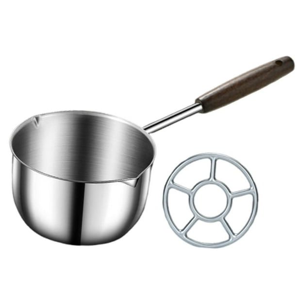 Sartén para aceite caliente con mango de madera, olla para derretir chocolate para cocina de restaurante 500 ml