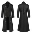 thumbnail image 2 of TFEOQRY Men's Jacket Coat Retro Gothic Coat Palace Uniform Slim Fit Outwear Long Sleeved Lapel Overcoat Black, 2 of 9