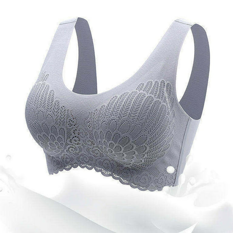 Buy AAVOW Women's White - Grey Lace Padded Non-Wired Bra Pack of 2 (B, 30)  at