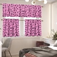thumbnail image 4 of Pink Leopard Pattern 3 Piece Kitchen Window Curtain Panel Tiers and Valance Set Kitchen Window Curtains Kitchen Curtain Tiers Long Tier Curtains Cafe Curtains Home Decor, 4 of 5