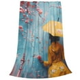 thumbnail image 2 of Vsdgher Woman Under Blossoming Tree Ultra-Soft Micro flannel Blanket Throw Blankets for Couch Sofa, Bed (4 sizes)-80"x60", 2 of 7