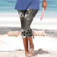 thumbnail image 2 of Womens Relaxed Fit Pants by Generic Summer Casual Drawstring Solid Cropped Cargo Pants, Black, Size XL, 2 of 5