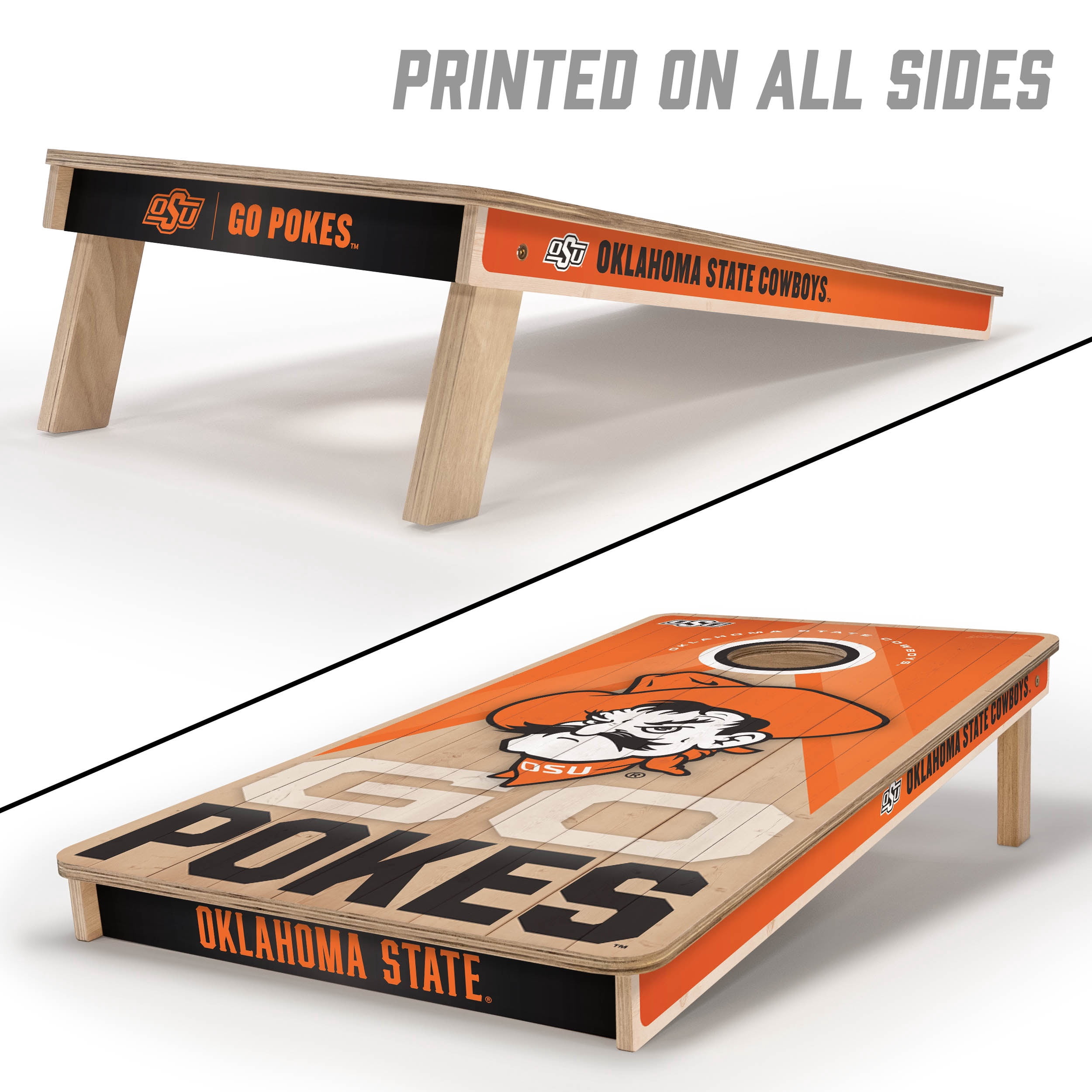 YouTheFan NCAA Oklahoma St Cowboys 2X4 Slogan Series Cornhole NO BAGS