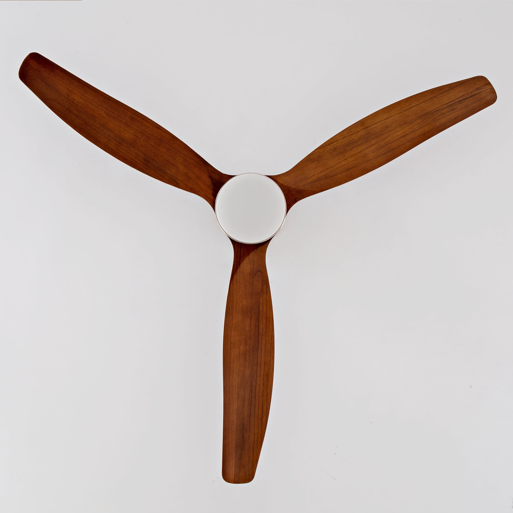 52" Walnut Brown Solid Wood Ceiling Fan with Lights & Remote – Flush Mount, Quiet DC Motor, Outdoor Indoor