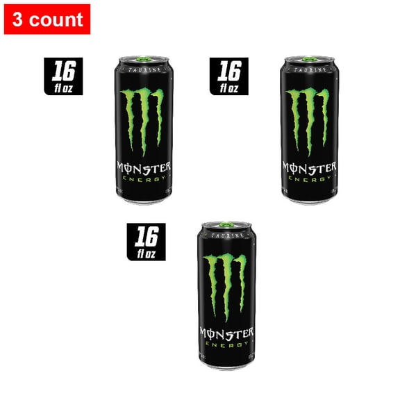 Monster Energy Original Energy Drink Can 16 fl oz - 3 count