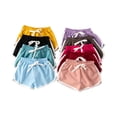 thumbnail image 6 of ADSSDQ Girls Summer Shorts Casual Wide Leg Biker Beach Shorts High Waisted for Teens Comfortable Pant 3-15 Years Pink*drawstring 110, 6 of 7