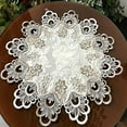 thumbnail image 3 of 2 Pcs White 33.46inch Lace Tablecloth, Round Tablecloth Lace Floral Table Cover Dustproof Home Festival Table Cloth for Dinner Table, Coffee Table, Book Desk, Storage Table Etc, 3 of 7