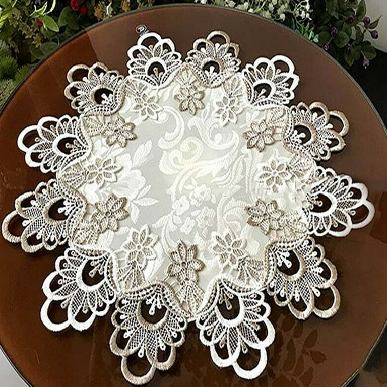 Hsvanyr Crocheted Dollies Dresser Top Protector Elegant Tablecloths Cover  for Parties Banquet 17x71 inch Centerpiece Anniversary Housewarming Gift