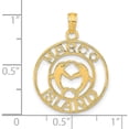 thumbnail image 3 of 14K Yellow Gold Marco Island With Dolphins Circle Pendant (25 X 19) Made In United States k9754, 3 of 5