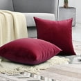 thumbnail image 5 of Sanmadrola 2 Pack Throw Pillow Covers Wine Red Decorative Pillow Covers Solid Sofa Pillows Soft Velvet Pillow Case Square Accent Cushion Covers for Sofa Couch Bed Chair 18 x 18 Inches, 5 of 6
