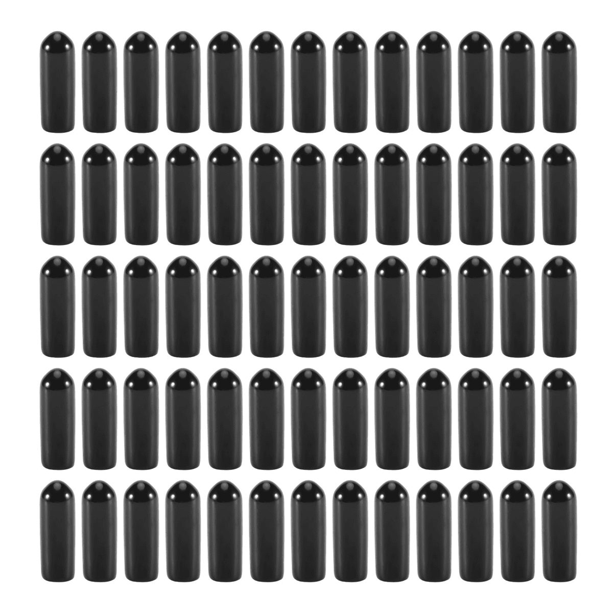 100 Protections De Filetage PVC Souple - Diamètre Intérieur 13mm - Noir - Marque Uxcell