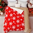 thumbnail image 5 of Christmas Throw Blankets, Red Snowflakes Sherpa Blanket for Holiday, Warm Winter Cabin Throw, Premium Microfiber & Soft Touch, Plush & Fluffy, Warm & Cozy for Couch, Sofa, Bed, 50"x60", 5 of 5