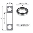 thumbnail image 4 of Unique Bargains Roulements à Billes Rainures Profondes 6803VV 17x26x5mm 1 Pce Roulements Lubrifiés Roue de Trottinette Planche à Roulettes, 4 of 6