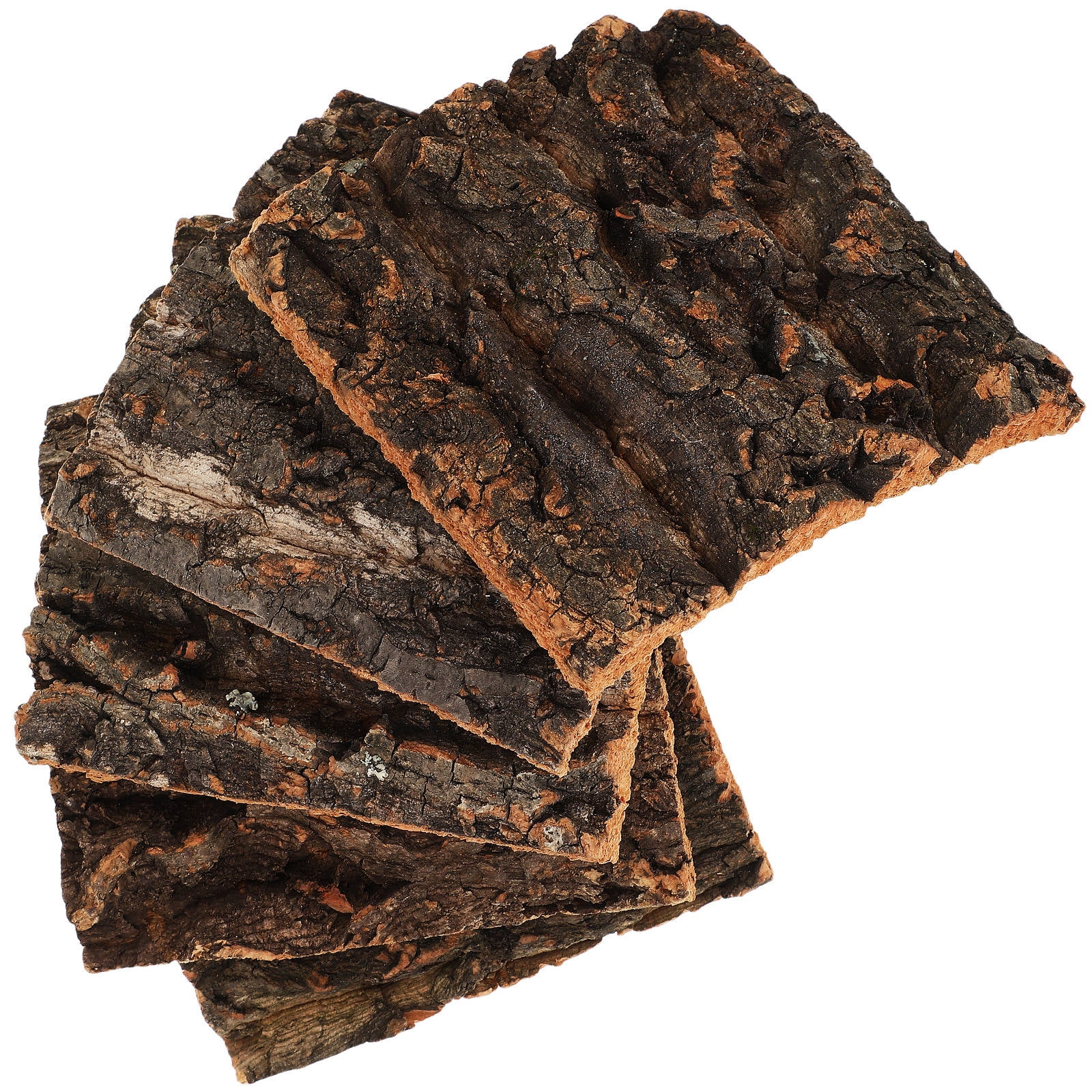 HAMPPLIES 5Pcs Terrarium Cork Bark Sheets with Climbing Platforms and Hide Wood for Reptiles