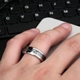 thumbnail image 3 of Cheers.US Stylish Men Titanium Steel Mens Ring Full Cz Wedding Band Man Ring, 3 of 7