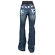 thumbnail image 2 of Puntoco Mujer Retro Patrón Geométrico Estampado Lavado Bolsillo Jeans Pantalones Puntoco Puntoco-3347, 2 of 6