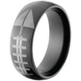 thumbnail image 2 of 8mm Half-Round Black Zirconium Ring with a Lasered Football Design, 2 of 3