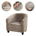 thumbnail image 3 of Eurhowing 2-Piece Stretch Tub Chair Slipcover, Elastic Soft Velvet Armchair Cover, Washable Furniture Protector for Living Room, Office, Taupe, 3 of 10