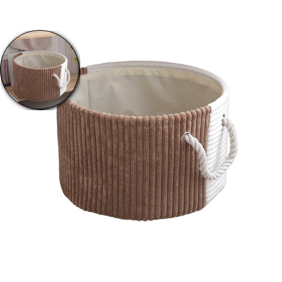 Blanket Basket – Round Storage for Toys and Blankets, Clothes, Stuffed Animals – Soft Basket for Bedroom, Living Room