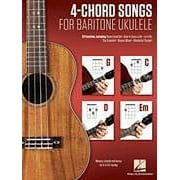 Hal Leonard 4-Chord Songs for Baritone Ukulele (G-C-D-Em) -Melody, Chords and Lyrics for D-G-B-E Tuning