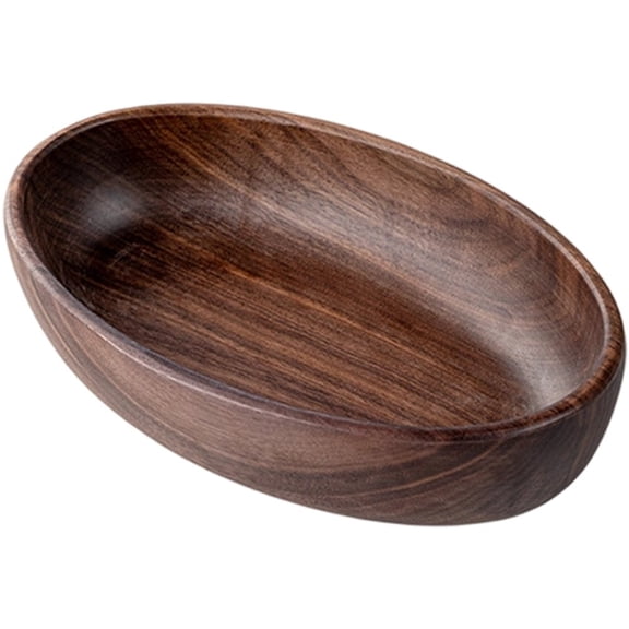 Natural Wooden Salad Bowl - Boat Shaped Multipurpose Serving Bowl for Food, Fruits, Snacks, Bread & Desserts - Smooth Finish