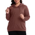 thumbnail image 3 of Cueply Women's Plus Size Hoodie Pullover Sweatshirt Long Sleeve Casual Hooded Sweatshirt with Kangaroo Pocket Fall Winter Tops, 3 of 8
