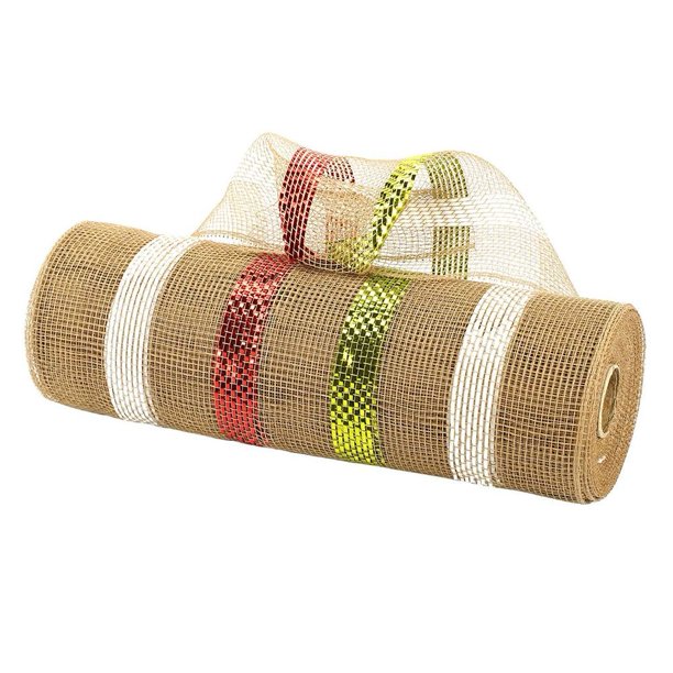 DIY Ribbon Bows Deco Mesh 10 Yards Gold Wire Mesh Ribbons Xmas Gift