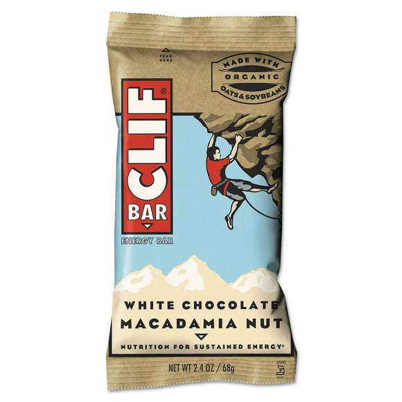 CLIF Bar Energy Bar, White Chocolate Macadamia Nut, 2.4oz, 12/Box