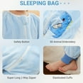 thumbnail image 4 of WIBACKER 9M-6Y Baby Warm Flannel Sleeping Bag with Feet, Dinosaur Sleepsuit, Kids Toddler Boys Girls Double Zipper Wearable Sleep Sack, 4 of 11
