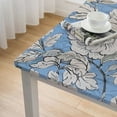 thumbnail image 4 of BANET '' Rectangle Fall Tablecloth, Handblock Floral Linen Table Cloth for Kitchen Dining Table I Parties Wedding Christmas Thanksgiving I Fall Decor white, 4 of 7