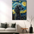 thumbnail image 5 of Dog Canvas Art Decor Creative Dog Picture for Wall Decor Van Gogh Starry Night Irish Water Spaniel Dog Poster Painting Prints for Living Room Pet Club, 5 of 6
