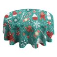 thumbnail image 4 of Green Christmas Baking Pattern Round Tablecloth 60"x60",Wrinkle Wipeable Table Cloth for Kitchen Dining Room Picnic Patio Party, 4 of 6