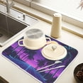 thumbnail image 2 of Yayeee Dish Drying Mat for Kitchen Counter 16" x 18" Microfiber Super Absorbent Coffee Decorative Pad, Green Digital Art, 2 of 9