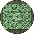 thumbnail image 1 of Ahgly Company Indoor Round Abstract Turquoise Blue Modern Area Rugs, 6' Round, 1 of 4