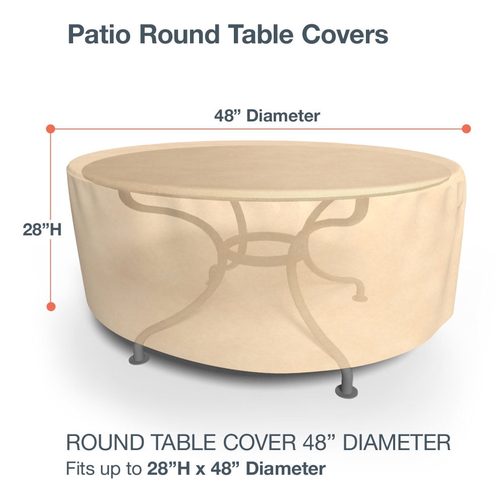 Budge Medium Beige Patio Outdoor Round Table Cover, All-Seasons
