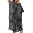 thumbnail image 4 of HELLHERO Polyester Women's Beach Coverups Kimono Cardigan for Summer Sexy Free Size Women's Kimono Cardigan Cover Up Floral Pattern Silver Gray, 4 of 6