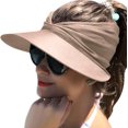 thumbnail image 1 of Bredbrättad solhatt för damer UPF 50+ UV-skydd Sommar Off-shoulder Strandhatt Vikbar Snabbtorkande Solskydd Strandsporthatt, 1 of 5