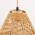 thumbnail image 5 of Boho Rattan Pendant Light - Hanging Lamps Rattan Pendant Light Adjustable Hanging Lamp with Plug-In Cord for Bedroom, Kitchen, Living Room, 5 of 11