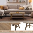 thumbnail image 5 of Wnutrees 43" Farmhouse Solid Wood Coffee Table, Rustic Rectangular Center Table for Living Room, Natural, 5 of 6