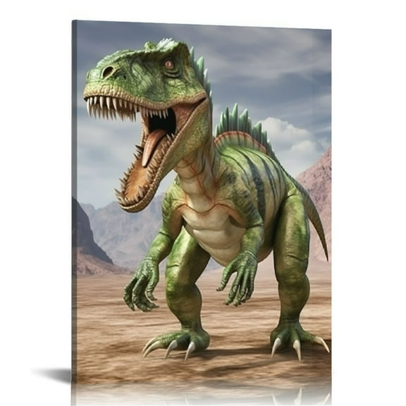 JRXY Boy Room Dinosaur Framed Wall Art Posters, Brachiosaurus Tyrannosaurus Triceratops Pterosaurs Teen Room Wall Décor, for Kids Bedroom, Nursery Bedroom 12x16 in