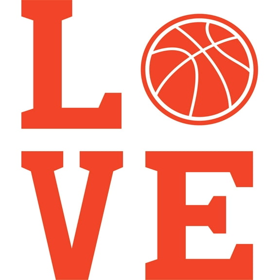 Love Balls Basketball Team Sports Customized Wall Decal - Custom Vinyl Wall Art - Personalized Name - Baby Girls Boys Kids Bedroom Wall Decal Room Decor Wall Stickers Decoration Size (40x40 inch)